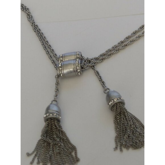 Lia Sophia Kiam Family Collection Silver Tone "Curtain call" NECKLACE" 17-20" - Picture 7 of 9